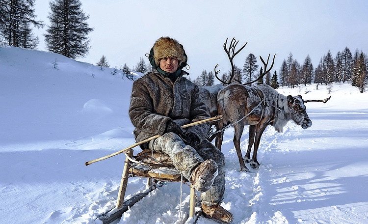 Evenk reindeer herder in Aldan District, Yakutia