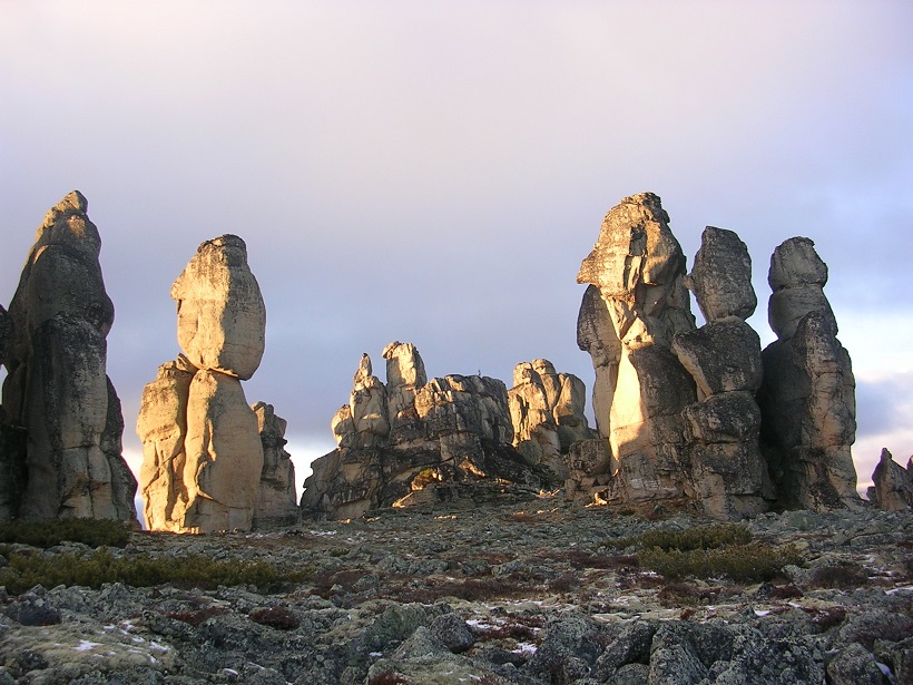 Sacred kisilyakh rock pillars, Verkhoyansk District, Arctic Yakutia