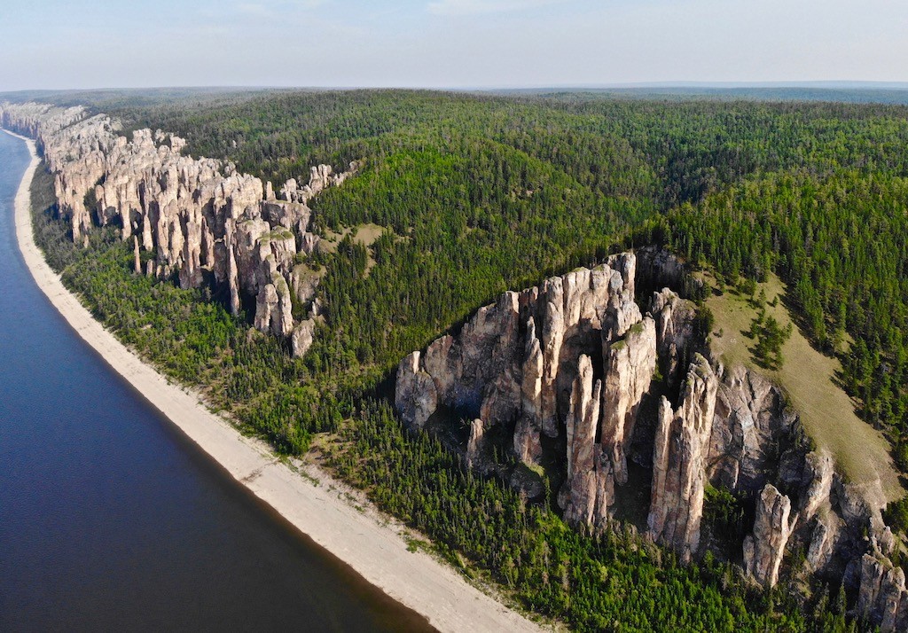 The Lena Pillars near Sinsk village, Khangalas District, Yakutia