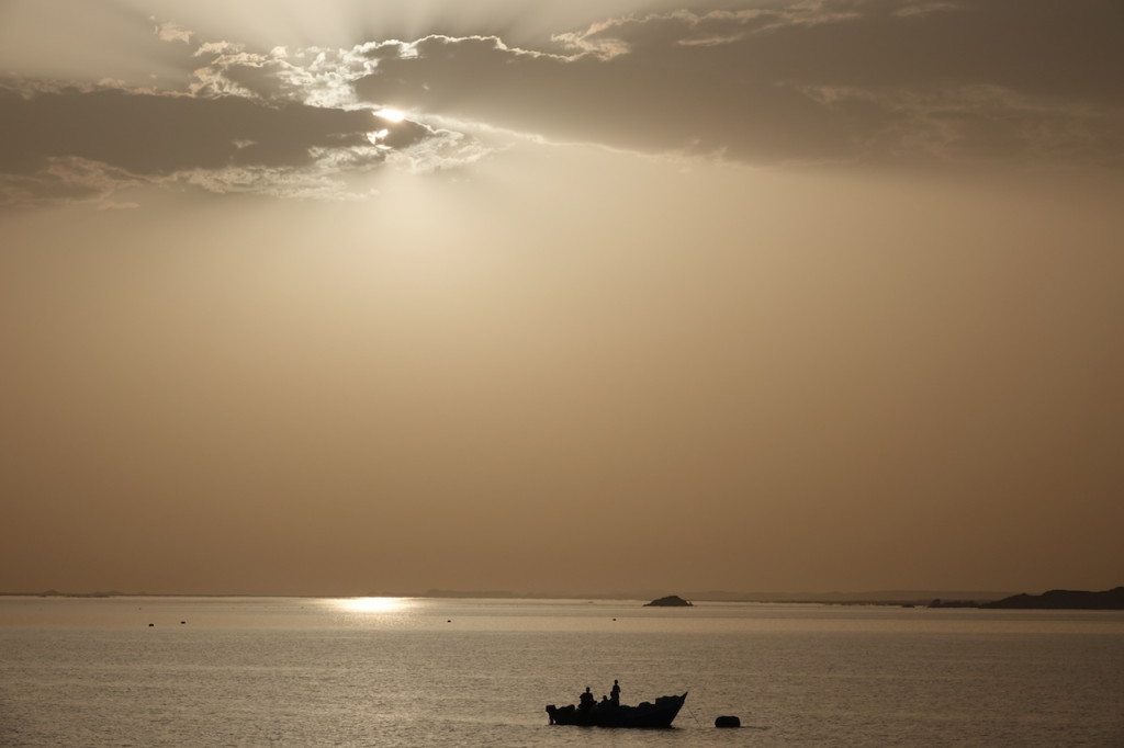 Boat on the Nile River, seen from the Aswan - Wadi Haifa ferry 