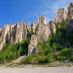 The Lena Pillars near Sinsk village, Khangalas District, Yakutia